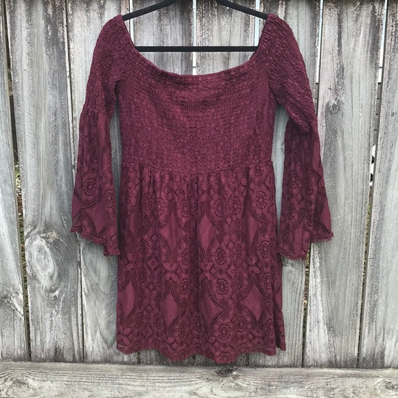 Xhilaration Dresses & Skirts - Xhilaration Boho Lace Dress Off The Shoulder